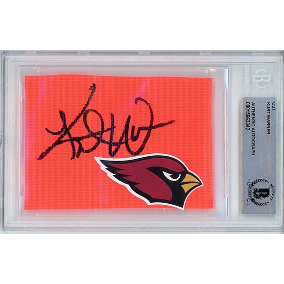Kurt Warner Autographed Football TD Pylon Arizona Cardinals Beckett Authentic AZ - Picture 1 of 5
